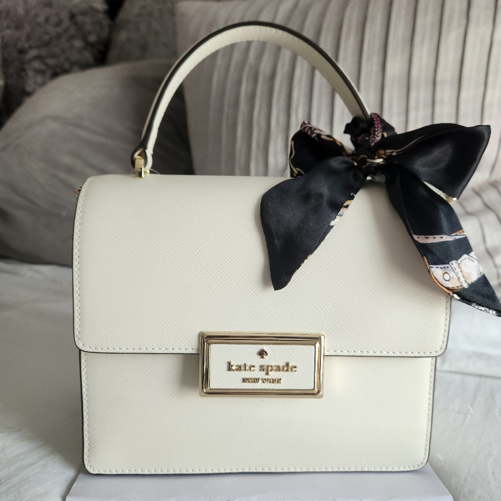 Kate Spade Cream Reegan Saffiano Leather Top handle tote, 6pc Set NWT - Picture 3 of 15